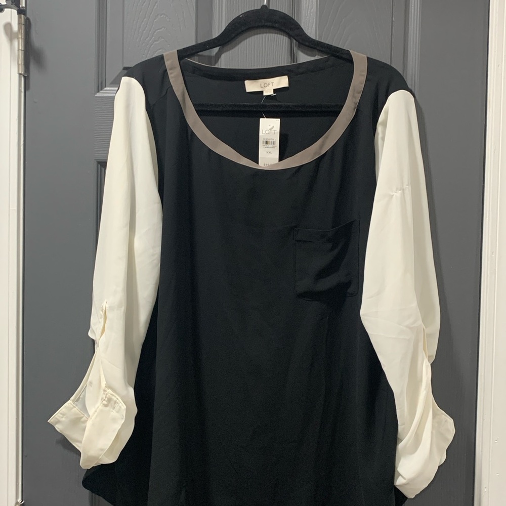 Black and Cream Blouse